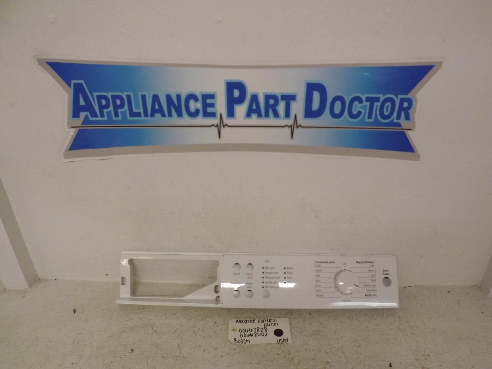 Bosch Washer 00667828 00668402 Control Panel Used Bosch Washer 00667828 00668402 Control Panel Used